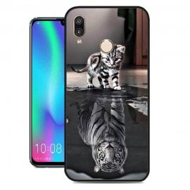 Funda Huawei P Smart 2019 Gel Dibujo Gato Espejo