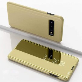 Funda Libro Smart Translucida Samsung Galaxy S10 Plus Dorada