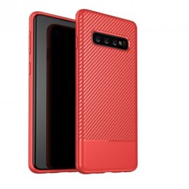Funda Samsung Galaxy S10 Plus Tpu Carbono 3D Roja