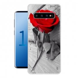 Funda Samsung Galaxy S10 Plus Gel Dibujo Rosa Roja