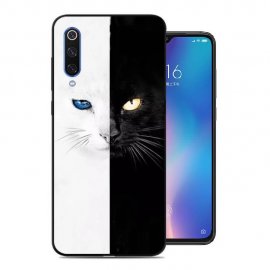 Funda Xiaomi MI 9 SE Gel Dibujo Gato Blanco y Negro