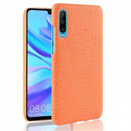 Carcasa Huawei P30 Cuero Estilo Croco Naranja