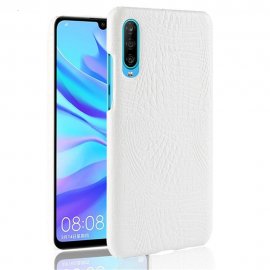 Carcasa Huawei P30 Cuero Estilo Croco Blanca