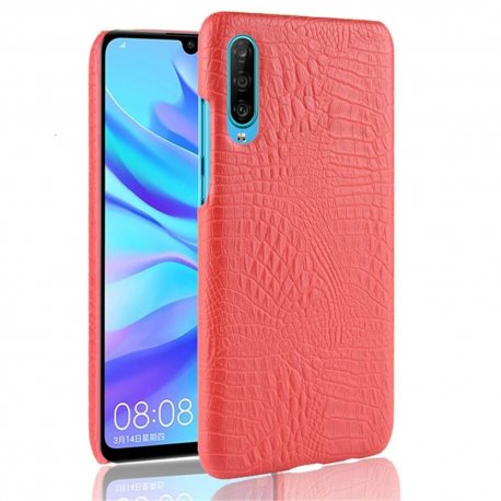 Carcasa Huawei P30 Cuero Estilo Croco Roja
