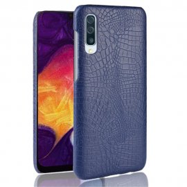 Carcasa Samsung Galaxy A50 Cuero Estilo Croco Azul