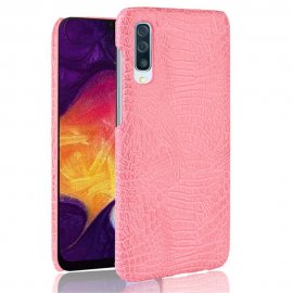 Carcasa Samsung Galaxy A50 Cuero Estilo Croco Rosa