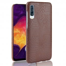 Carcasa Samsung Galaxy A50 Cuero Estilo Croco Marron