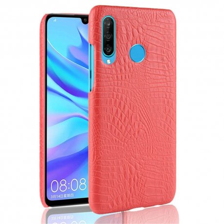 Carcasa Huawei P30 Lite Cuero Estilo Croco Roja