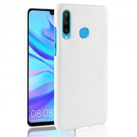 Carcasa Huawei P30 Lite Cuero Estilo Croco Blanca