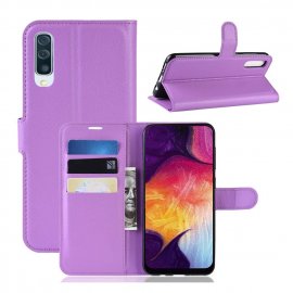 Funda Libro Samsung Galaxy A50 cuero Soporte Morado