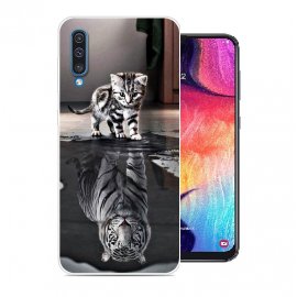 Funda Samsung Galaxy A50 Gel Dibujo Gato Espejo