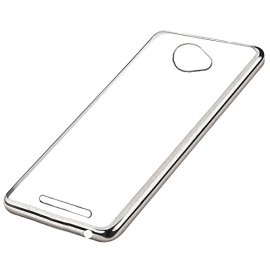 Funda BQ Aquaris U Gel Transparente con bordes Plateados