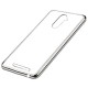 Funda BQ Aquaris U Plus Gel Transparente con bordes Plateado