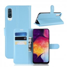 Funda Libro Samsung Galaxy A50 cuero Soporte Azul