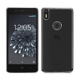 Funda BQ Aquaris X5 Plus Gel Transparente con bordes Plateado