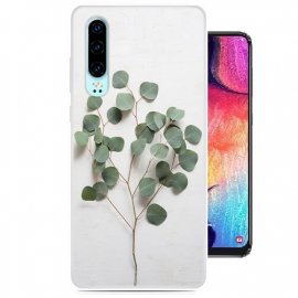Funda Huawei P30 Gel Dibujo Hojas