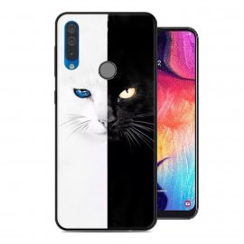 Funda Huawei P30 Lite Gel Dibujo Gato Blanco y Negro