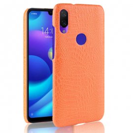 Carcasa Xiaomi Redmi 7 Cuero Estilo Cocodrilo Naranja