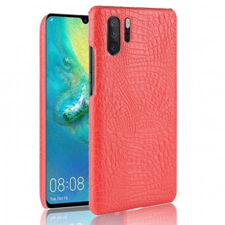 Carcasa Huawei P30 Pro Cuero Estilo Croco Roja