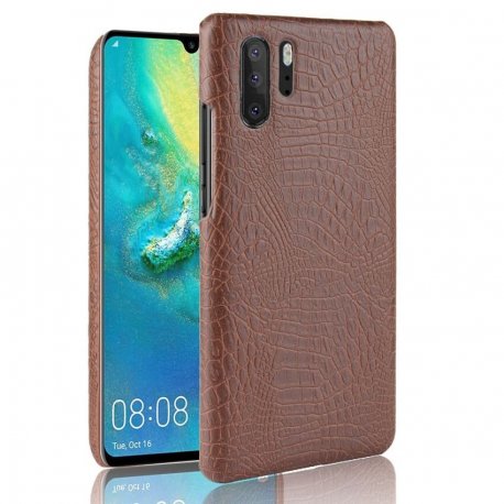 Carcasa Huawei P30 Pro Cuero Estilo Croco Marron