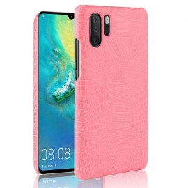 Carcasa Huawei P30 Pro Cuero Estilo Croco Rosa