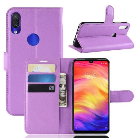 Funda Libro Xiaomi Redmi 7 cuero Soporte Lila