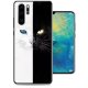 Funda Huawei P30 Pro Gel Dibujo Gato Blanco y Negro