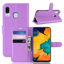 Funda Libro Samsung Galaxy A40 cuero Soporte Lila