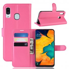 Funda Libro Samsung Galaxy A40 cuero Soporte Fucsia