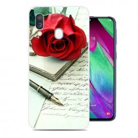 Funda Samsung Galaxy A40 Gel Dibujo Rosa