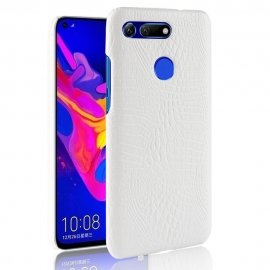 Carcasa Honor View 20 Cuero Estilo Croco Blanco
