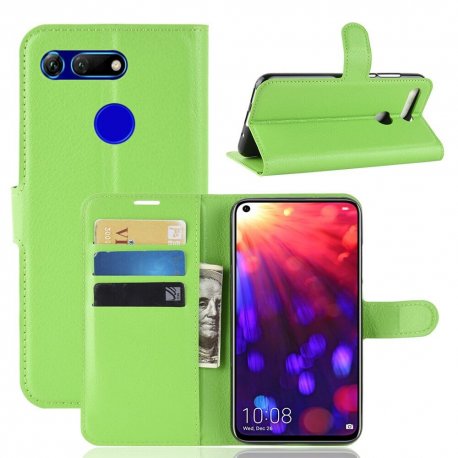 Funda Libro Honor View 20 cuero Soporte Verde