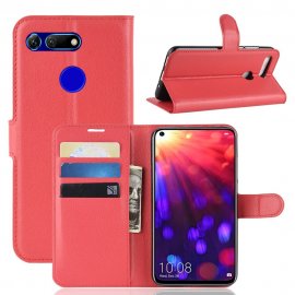 Funda Libro Honor View 20 cuero Soporte Rojo