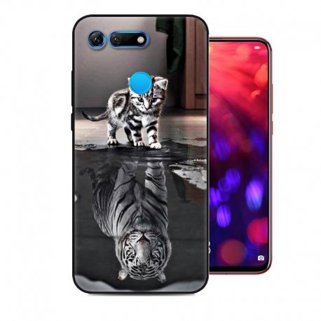 Funda Honor View 20 Gel Dibujo Gato Espejo