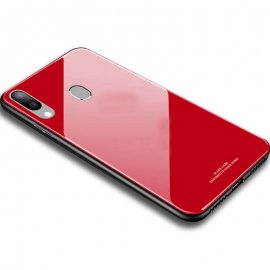 Carcasa Samsung Galaxy A40 Tpu Trasera Cristal Roja