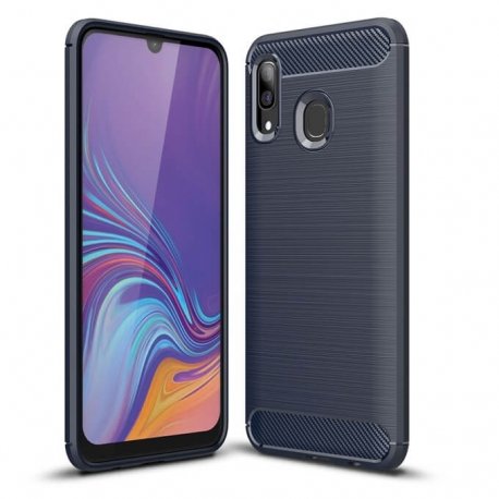 Funda Samsung Galaxy A20 Tpu 3D Cepillada Azul