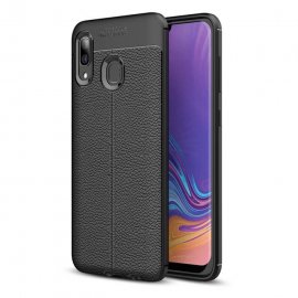 Funda Samsung Galaxy A20 Tpu 3D Cuero Negra