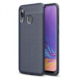 Funda Samsung Galaxy A20 Tpu 3D Cuero Azul