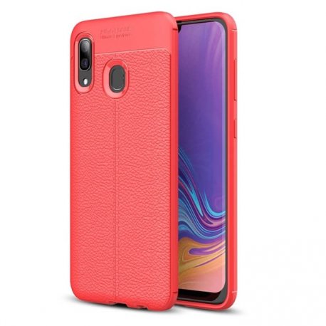 Funda Samsung Galaxy A20 Tpu 3D Cuero Roja