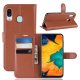 Funda Libro Samsung Galaxy A20 cuero Soporte Marron