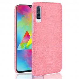 Carcasa Samsung Galaxy A70 Cuero Estilo Croco Rosa