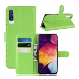Funda Libro Samsung Galaxy A70 cuero Soporte Verde