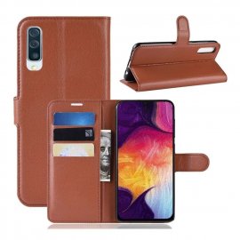 Funda Libro Samsung Galaxy A70 cuero Soporte Marron