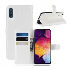 Funda Libro Samsung Galaxy A70 cuero Soporte Blanco