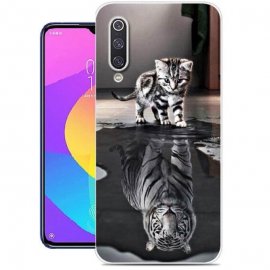 Funda Xiaomi Mi A3 Gel Dibujo Gato Espejo