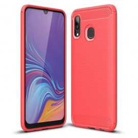 Funda Samsung Galaxy A20e Tpu 3D Cepillada Roja