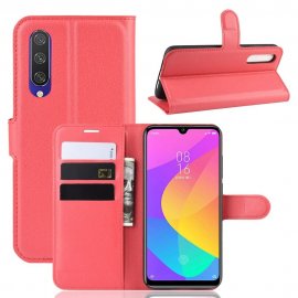 Funda Libro Xiaomi MI 9 Lite cuero Soporte Rojo