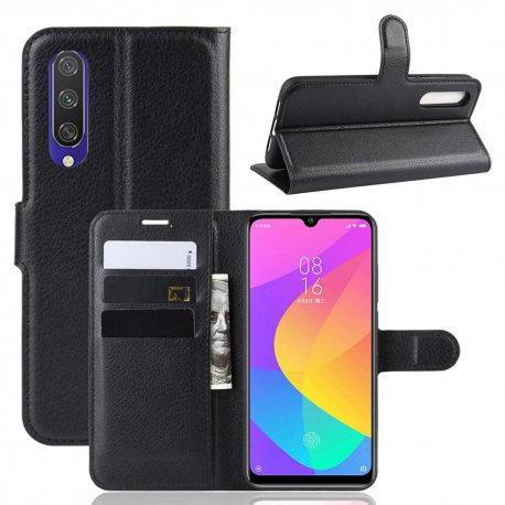Funda Libro Xiaomi MI 9 Lite cuero Soporte Negro