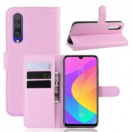 Funda Libro Xiaomi MI 9 Lite cuero Soporte Rosa