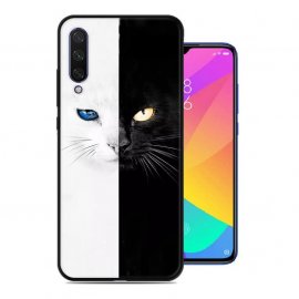 Funda Xiaomi MI 9 Lite Gel Dibujo Gato Blanco y Negro